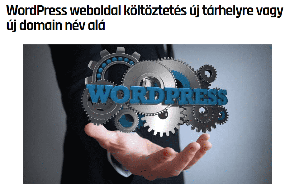 Wordpress költöztetés